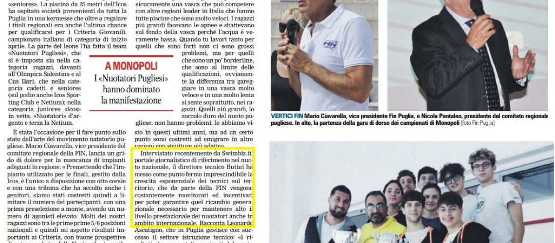 gazzetta del mezzogiorno 28-03-2024 x swimbiz